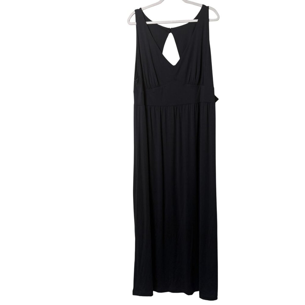 Baby Phat Maxi Dress Womens 2X Black Sleeveless Cut Out V Neck Flowy NWT